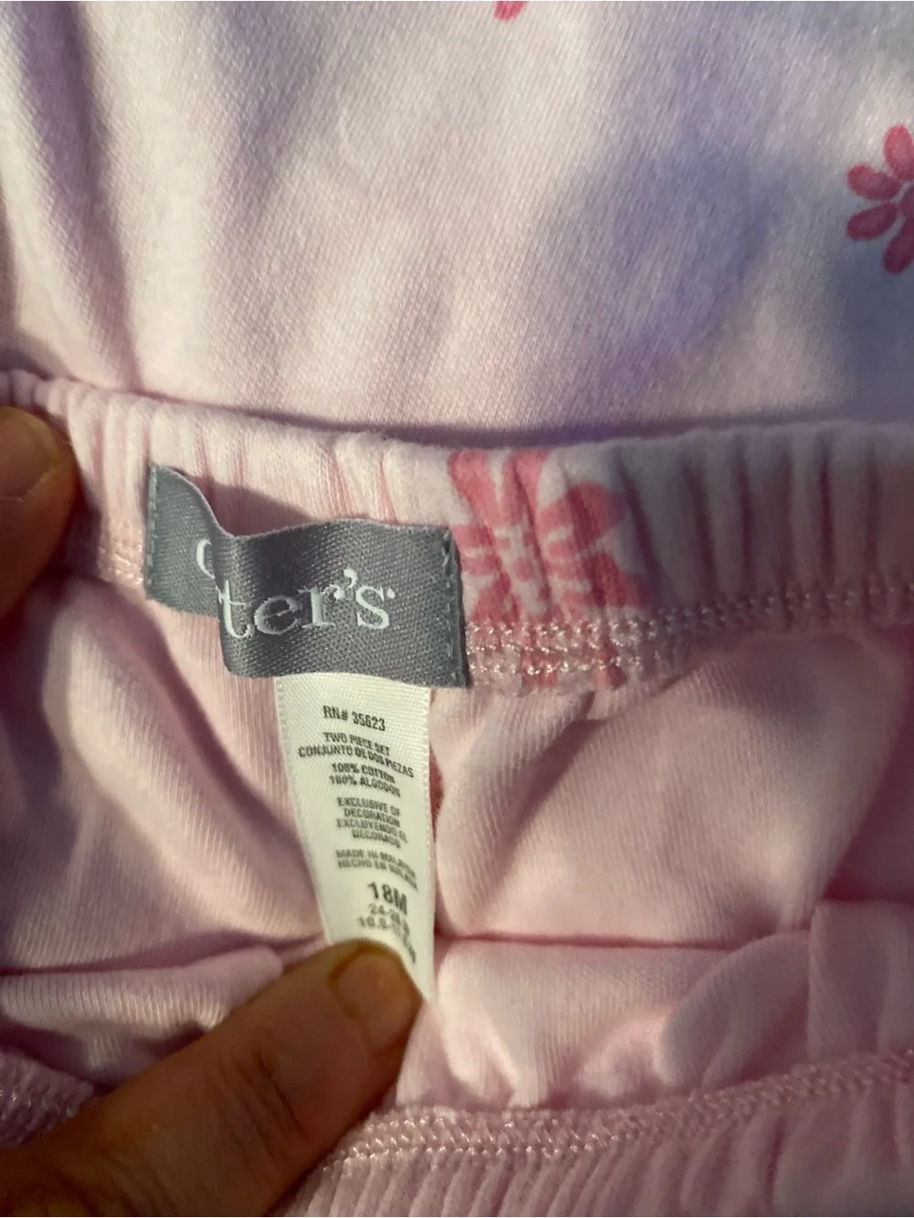 Vintage Y2K Carter’s Pink Floral Baby Dress & Bloomers Set